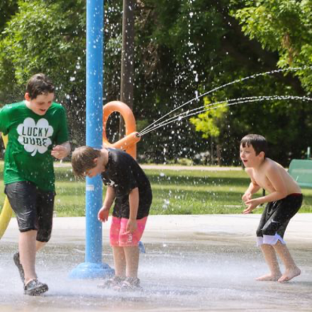 kids in a pool garden